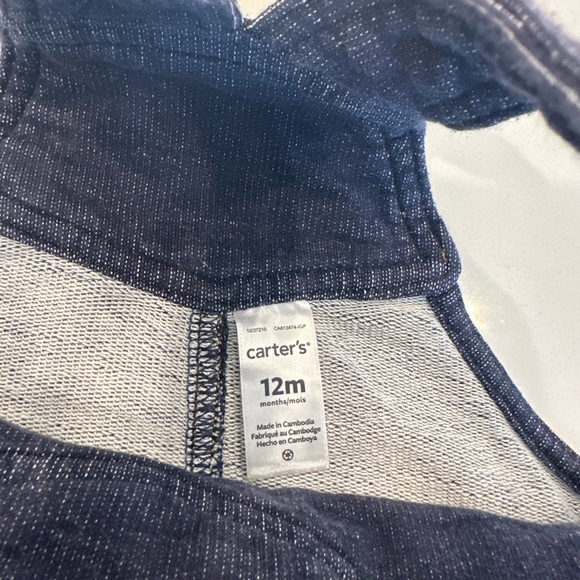 3/20$ Carter’s Baby “Handsome” Shortalls Short Overalls size 12 months - Picture 4 of 7